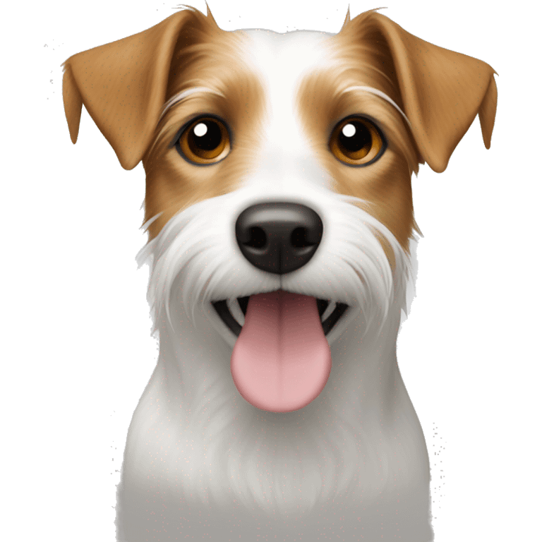 Long Hair Jack Russell white with light Brown Head  emoji