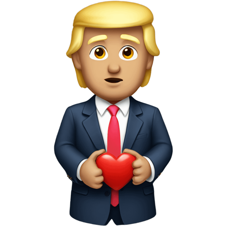 Donald Trump with heart hands emoji