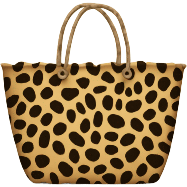 Shopping bag with leopard print emoji