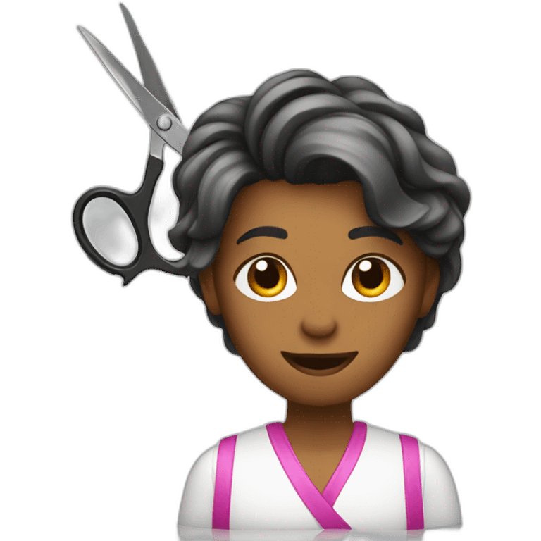 hairdresser with scissors emoji