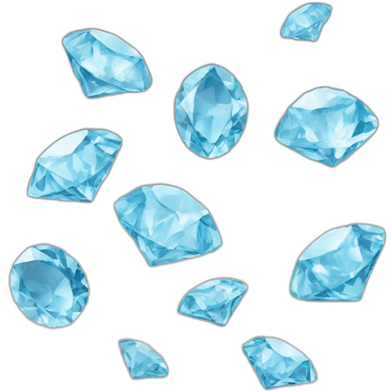 several diamonds falling emoji