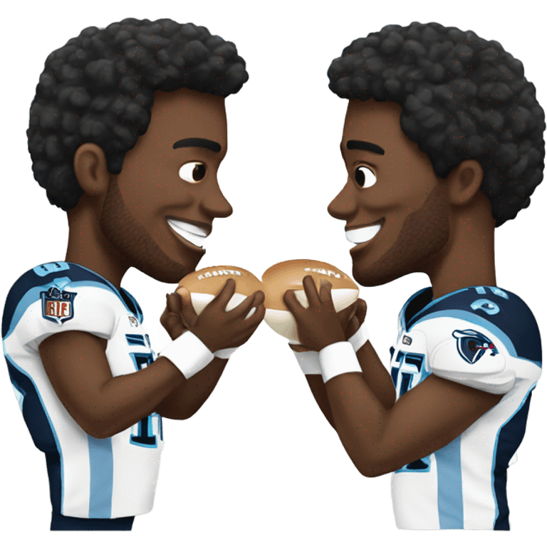 Titans football players eating mayonnaise  emoji