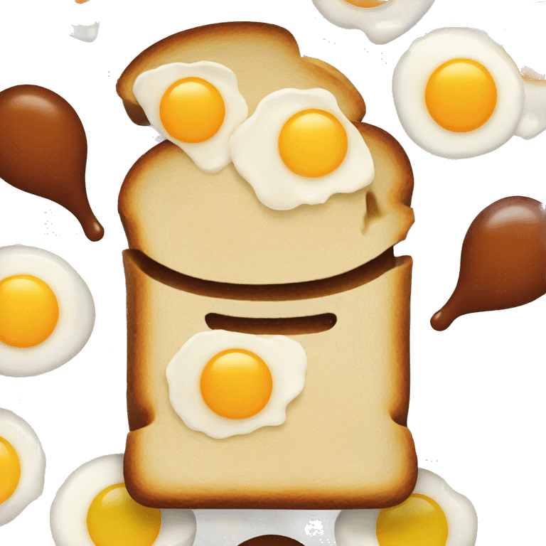 sandwich with liquid sauce and egg emoji