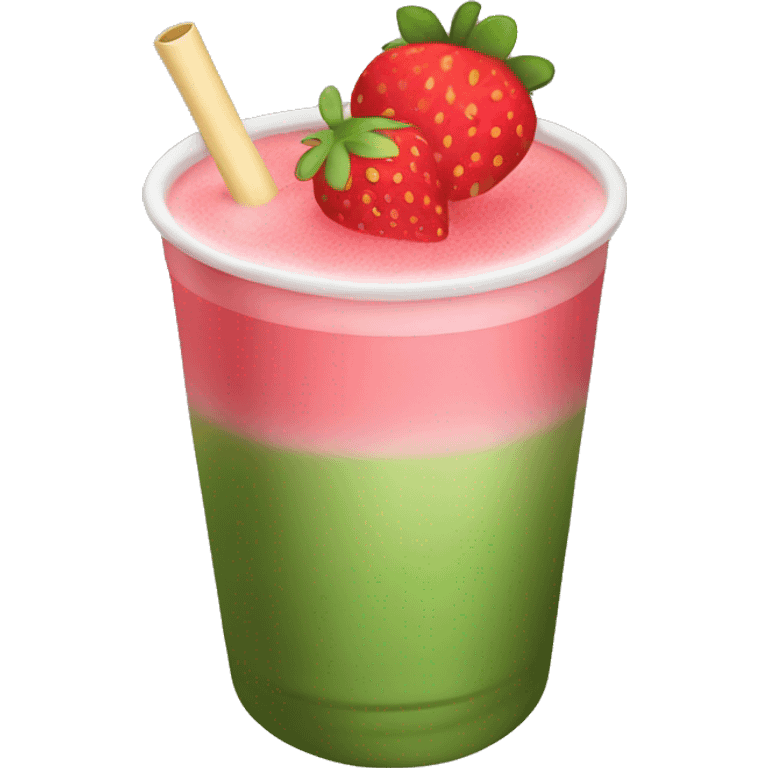 Strawberry matcha drink emoji