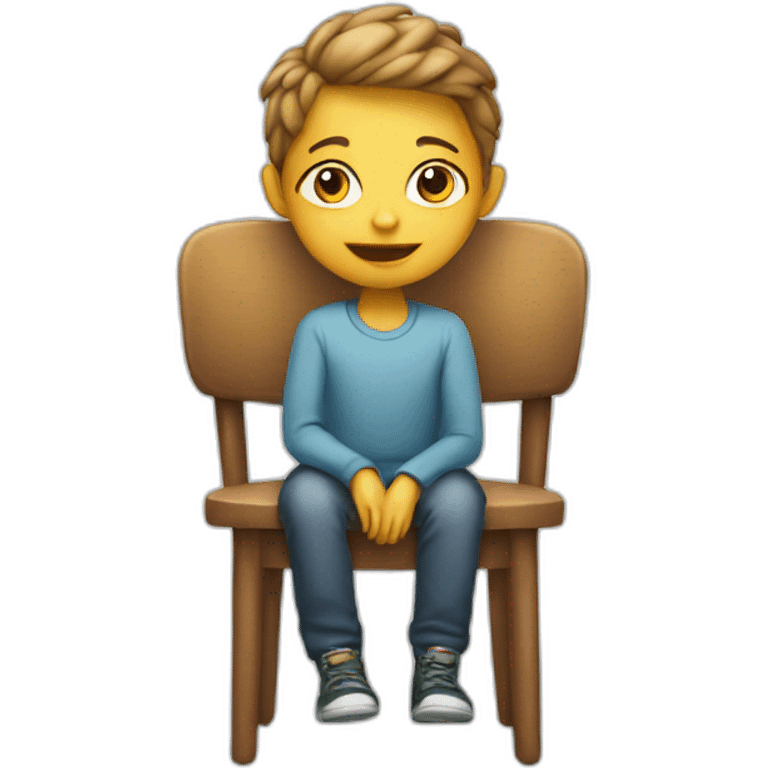 child sit on chair  emoji