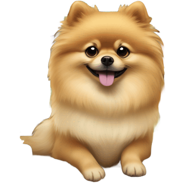 Clever Pomeranian  with books emoji