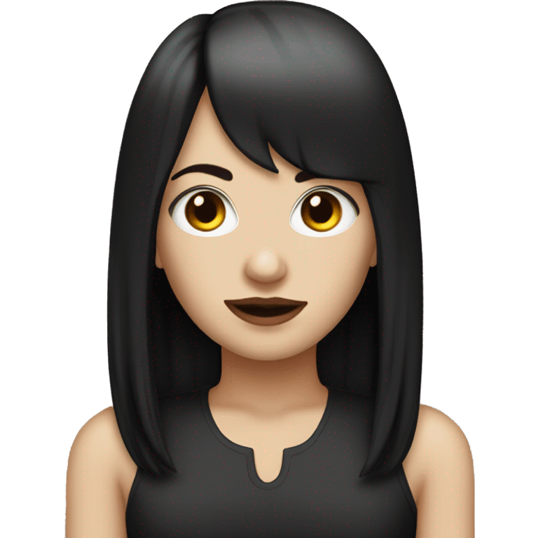 White Girl with black mullet and bridge and septum piercings emoji