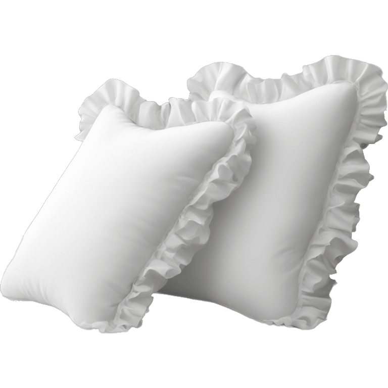 2 white pillows with ruffles different size  emoji