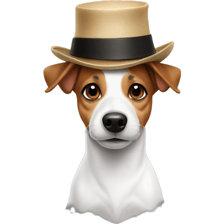 Jack Russell in a hat emoji