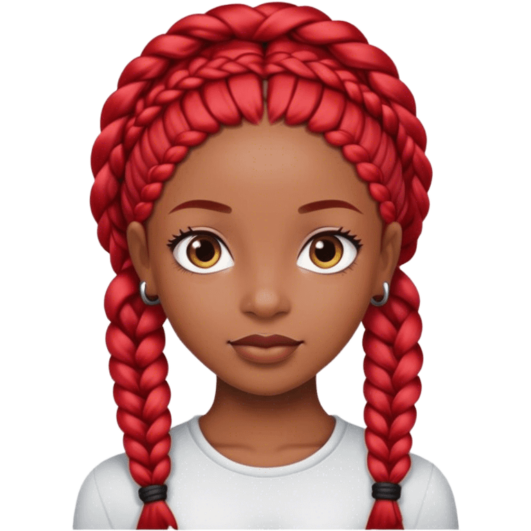 Black girl pretty with red braids emoji