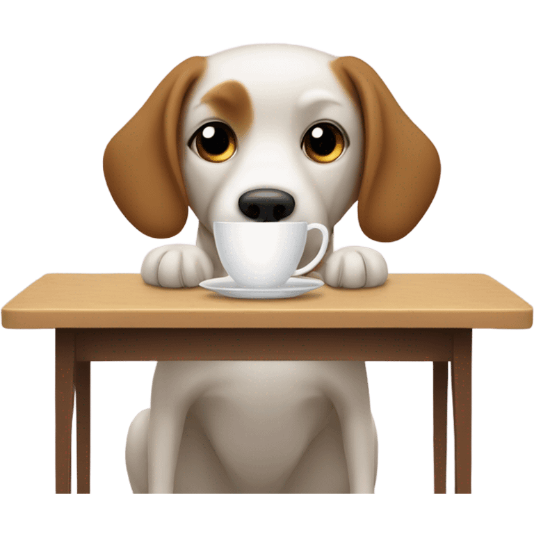 Dog drinking coffee emoji