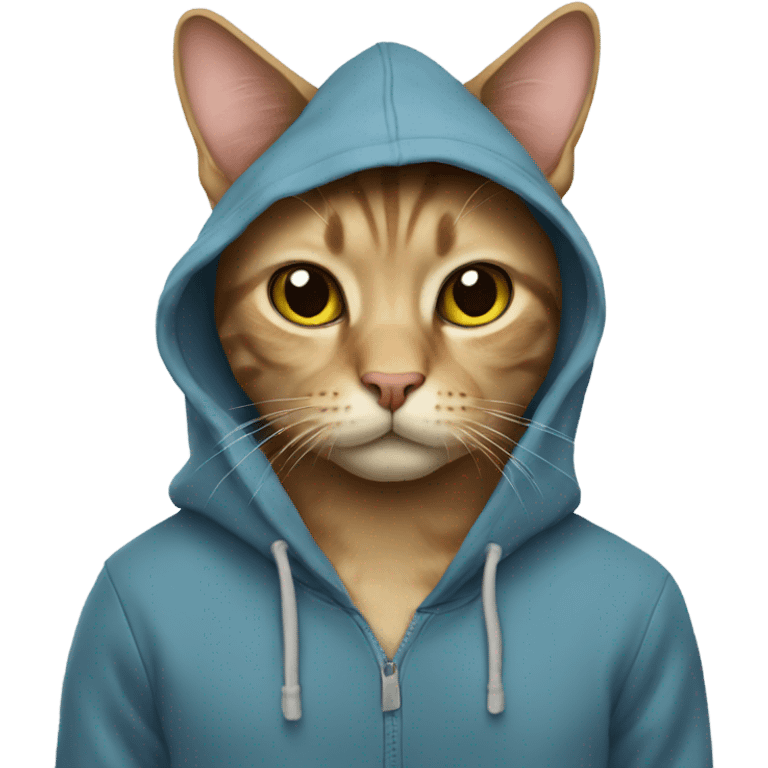 Cat wearing a hoodie emoji