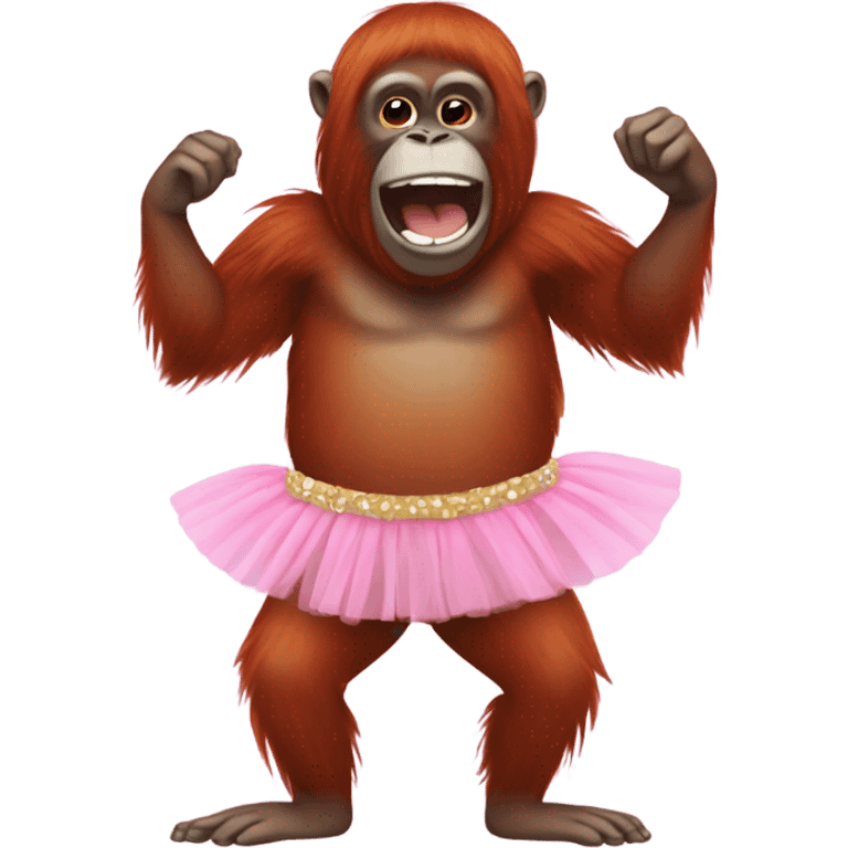 orangutan wearing a tutu emoji