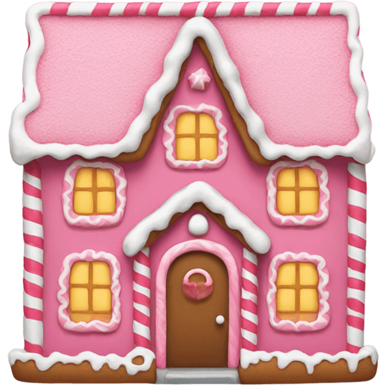 Pink gingerbread house emoji