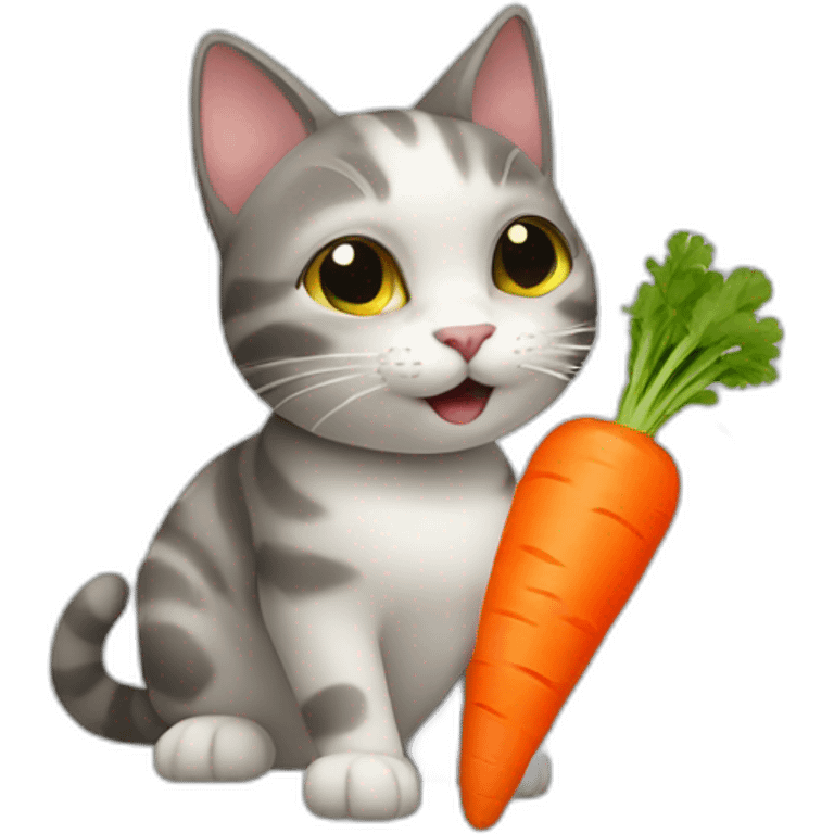 cat eating a carrot emoji