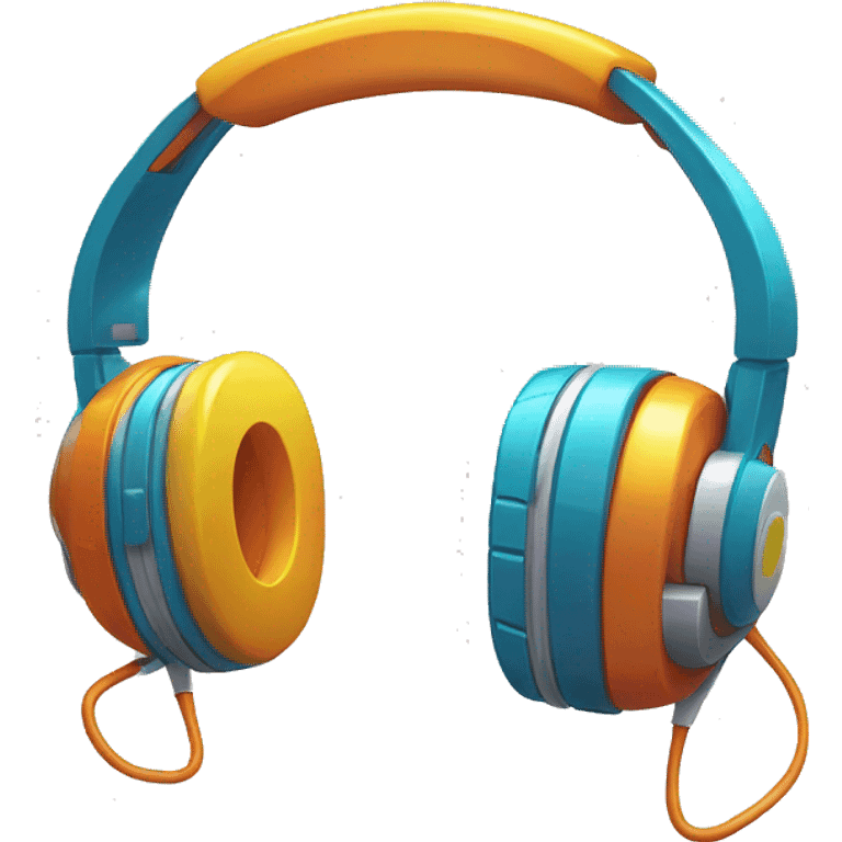 Bright colored Walkman with headphones attached emoji