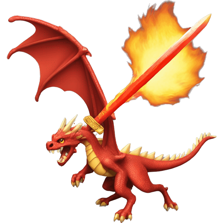 Imperia Roman fire dragon with a flaming sword emoji