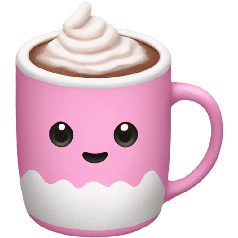 pink mug of hot cocoa emoji