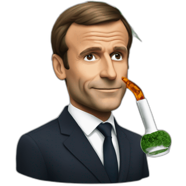 president-macron-smoke-cannabis-with-a-bong emoji