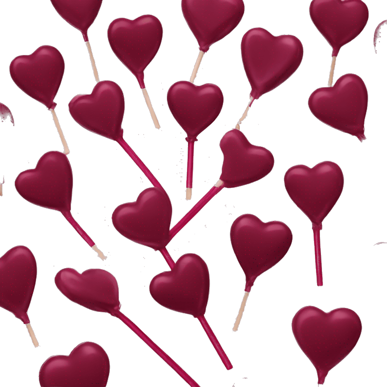 Burgundy heart lollipop emoji