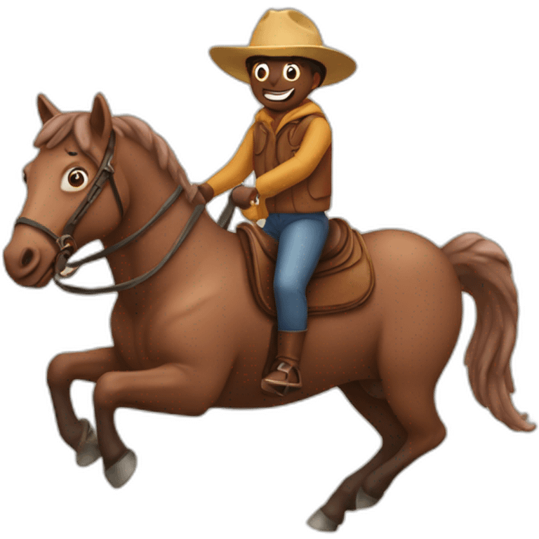 Earthworm riding a horse emoji