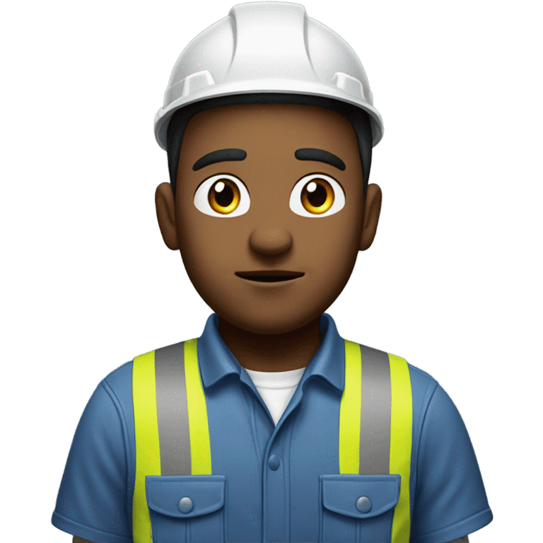 blue collar workers photorealistic serious emoji