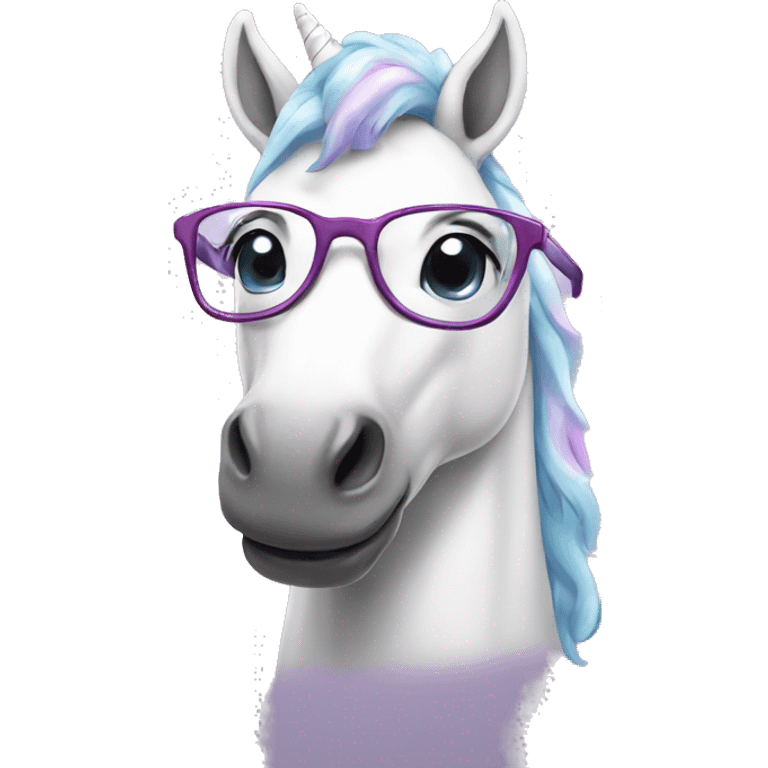 Unicorn with glasses emoji