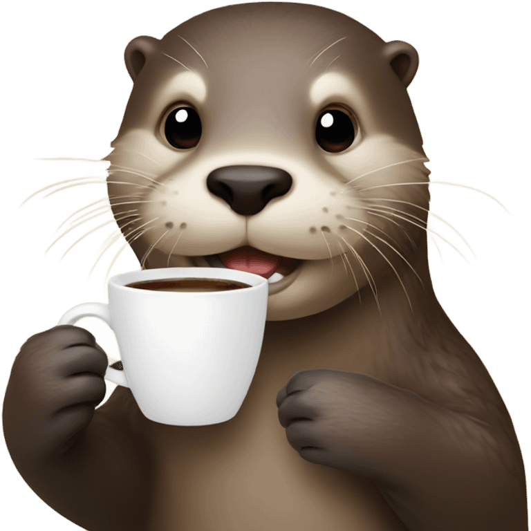 otter with coffee emoji