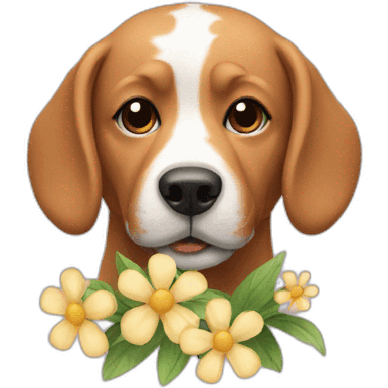 dog flowers emoji