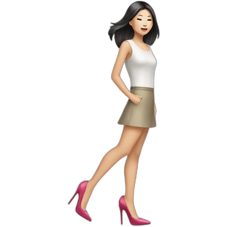 high heels asian girl emoji