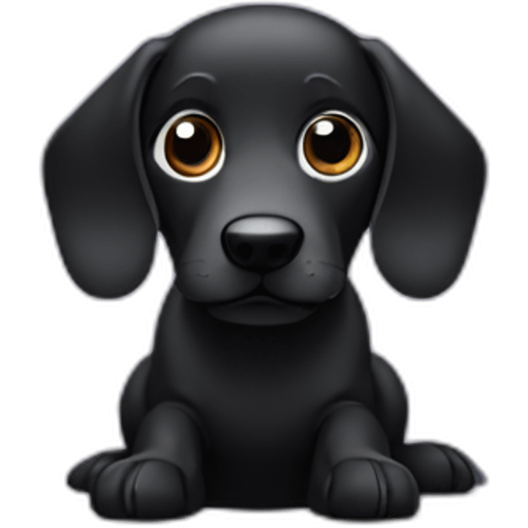 crying black sausage dog emoji