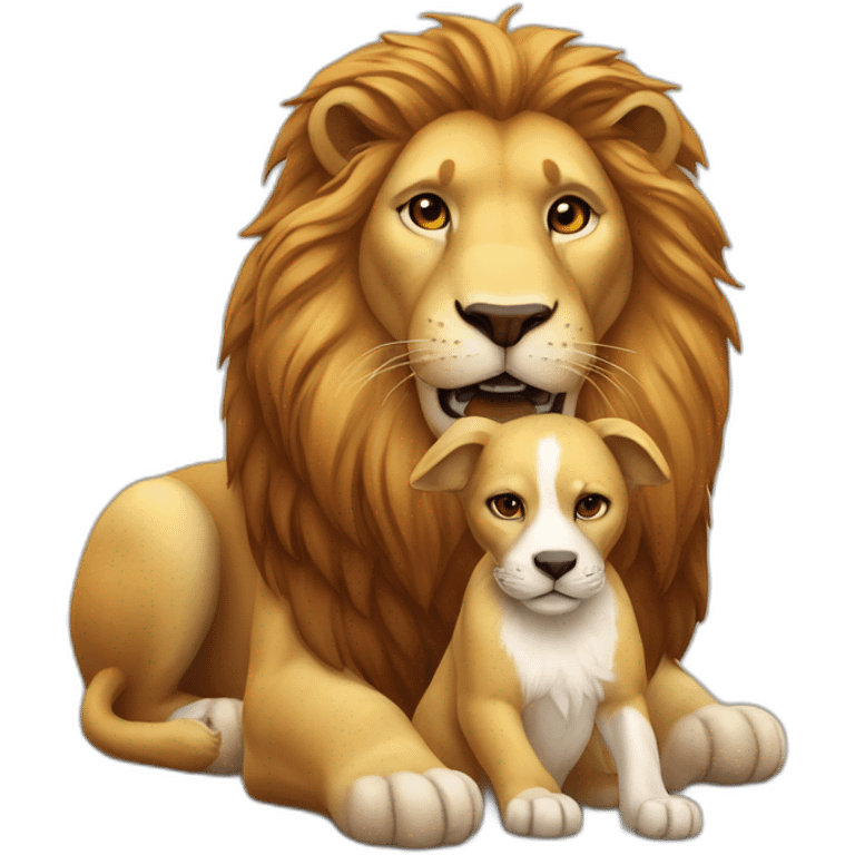 Lion avec chien emoji