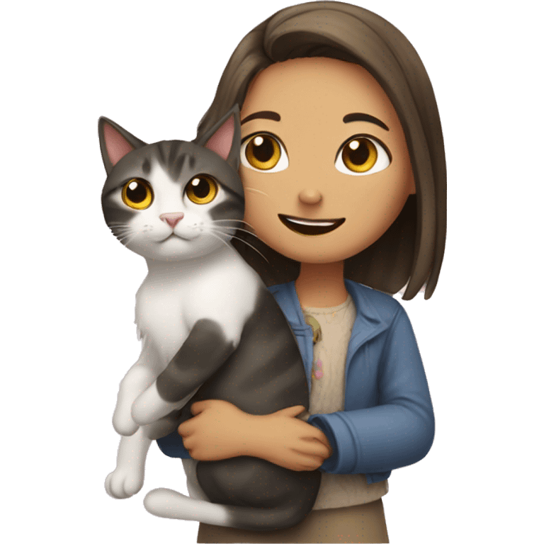 CAT AND GIRL emoji