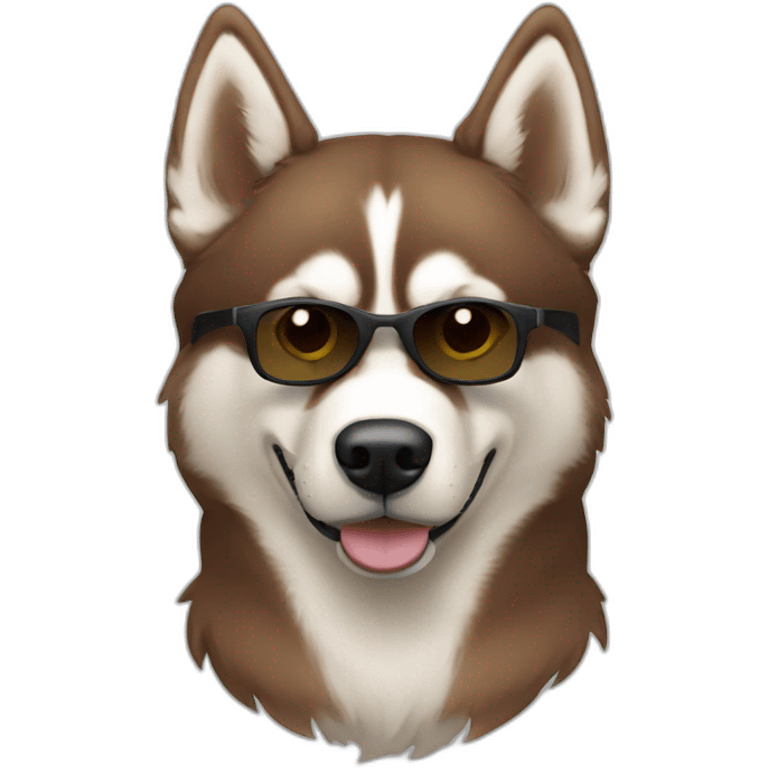 Brown husky in oakleys emoji