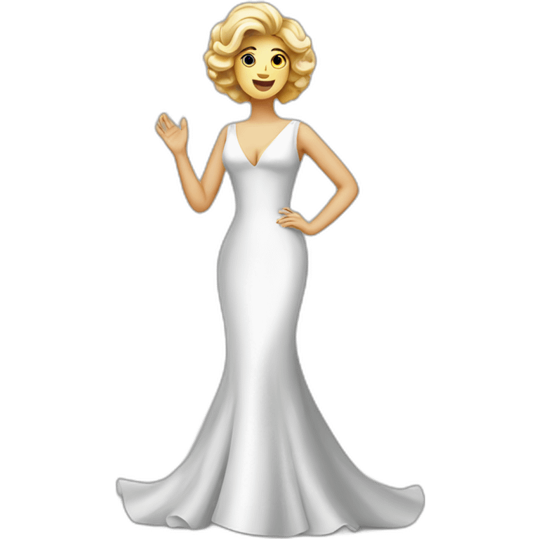 White elegante girl opera singing full body emoji