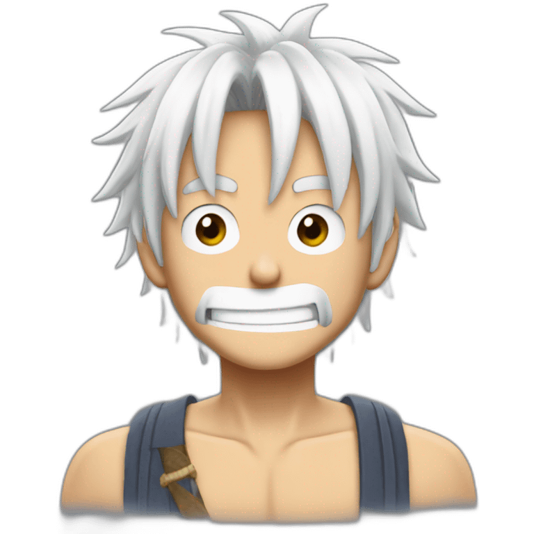 luffy white hair emoji