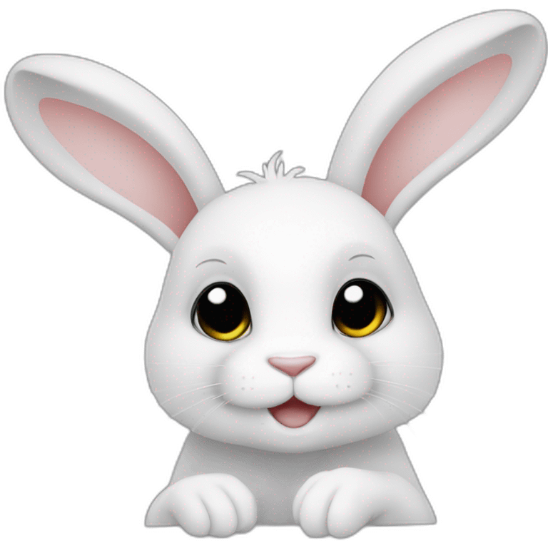 Lapin noir avec patte blanche emoji