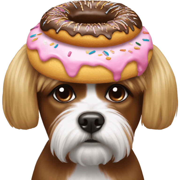 shitzu with doughnut on head emoji