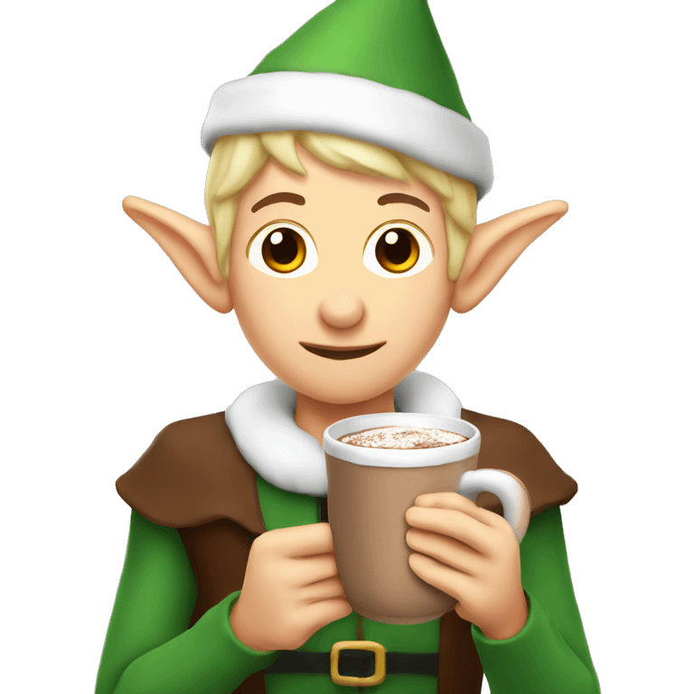 Elf holding hot chocolate  emoji