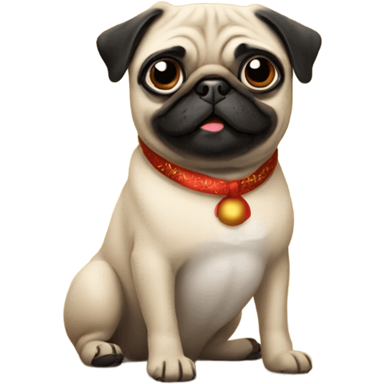 Pug celebrating the new year emoji