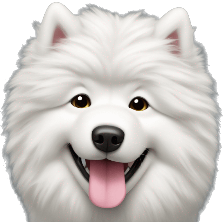 a fluffy samoyed with its tongue out  emoji