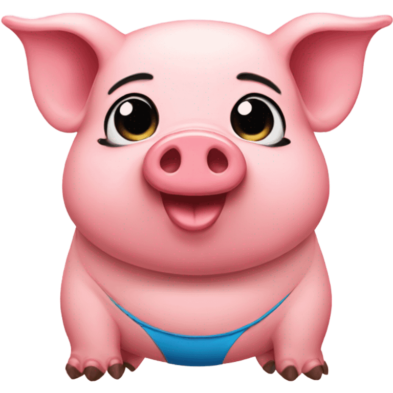 Pig with a bikini emoji