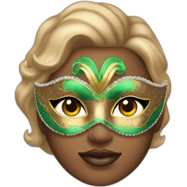 girl mardi gras mask neutral skin emoji