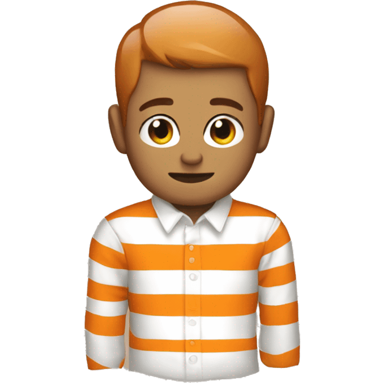 orange and off-white striped long-sleeved shirt emoji