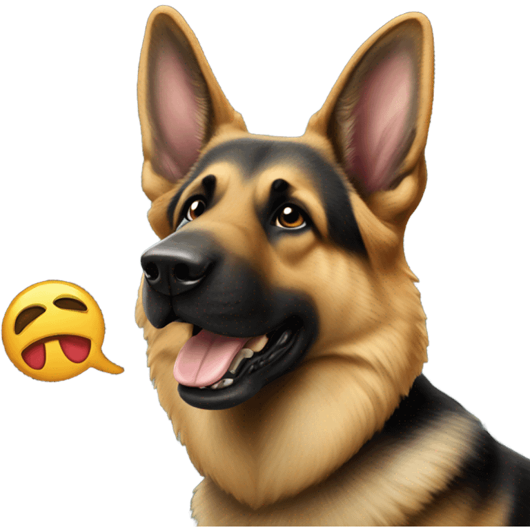 German shepherd to T. rex emoji