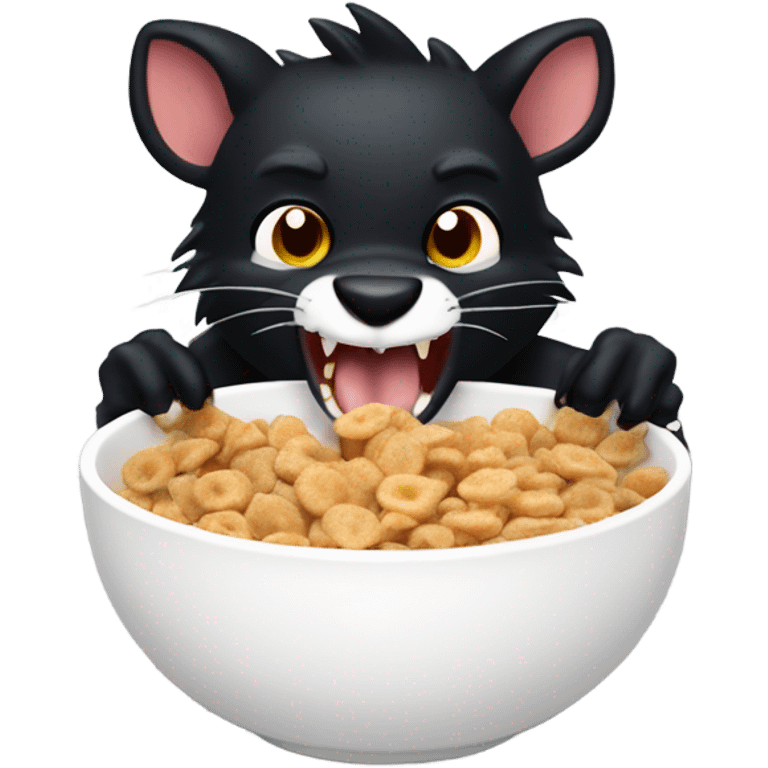 tasmanian devil eating cereal emoji