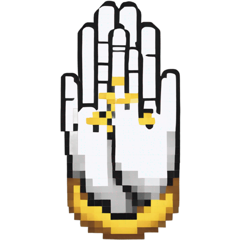 Praying hands pixel arcade style emoji