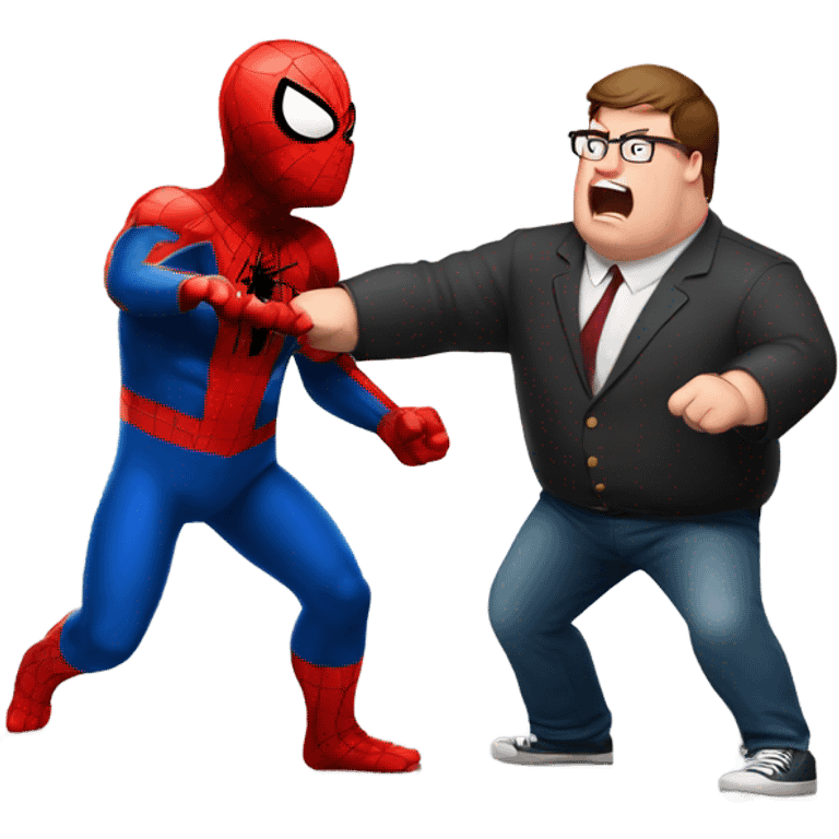 Peter griffin fighting with spiderman emoji