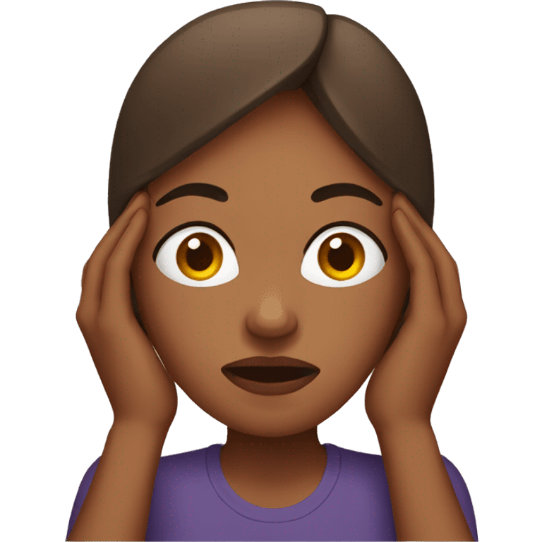 Brown woman with headache  emoji