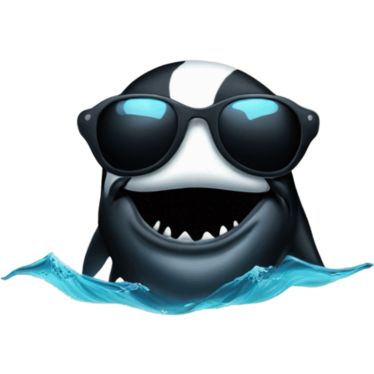 Killer whale wearing sunglasses  emoji